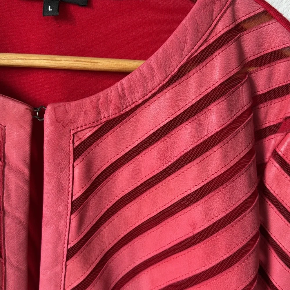Grayse Ombré Red Leather Blazer‎